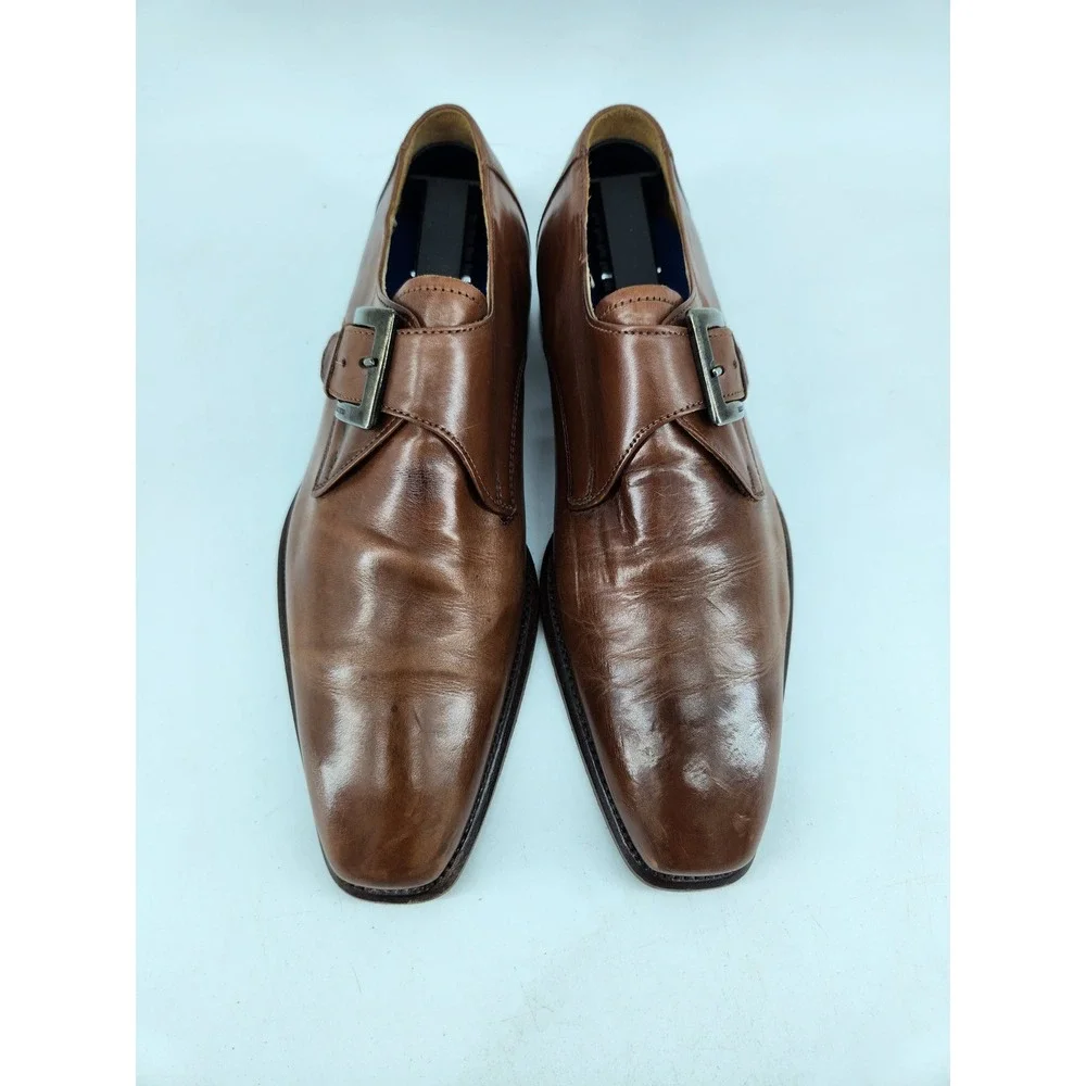 Mario Bruni Single Monk Strap Dress Shoes Mens EU 39 US 6.5 Brown Leather Italy